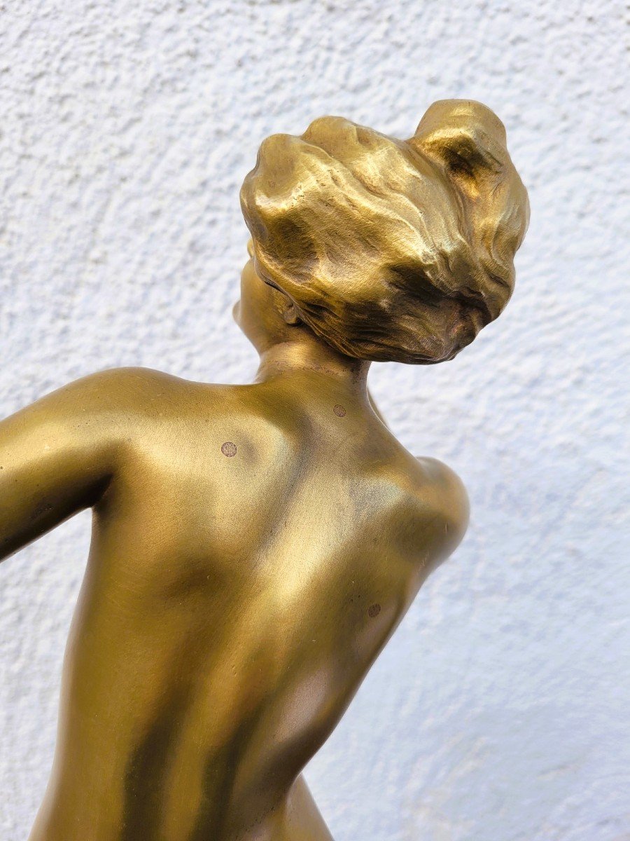 P Philippe, Femme nue En Bronze, Art Déco, XXème Siècle-photo-1