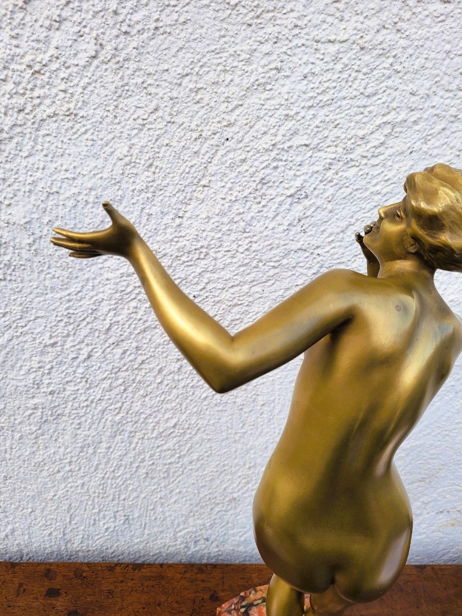 P Philippe, Femme nue En Bronze, Art Déco, XXème Siècle-photo-2