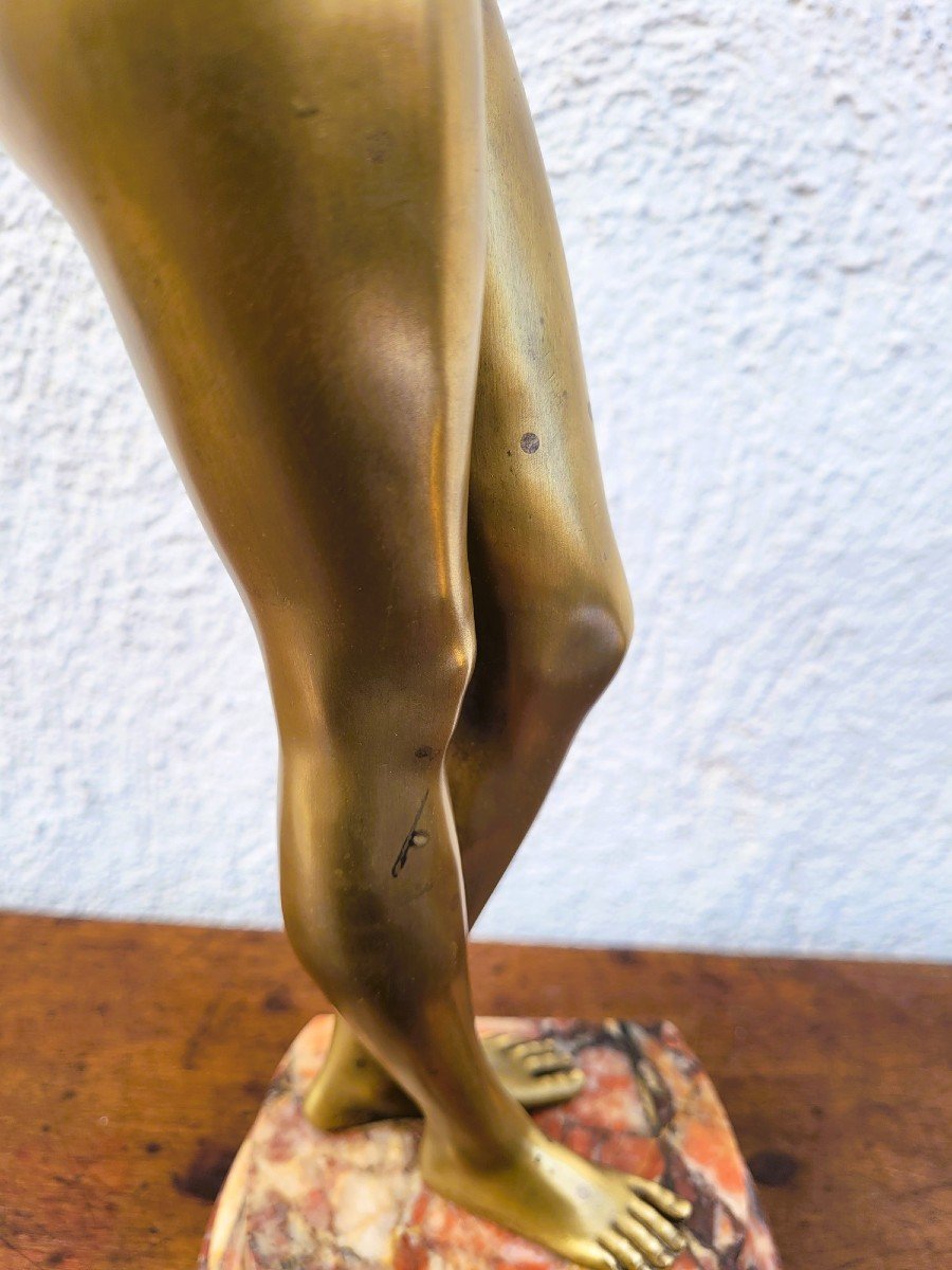 P Philippe, Femme nue En Bronze, Art Déco, XXème Siècle-photo-3