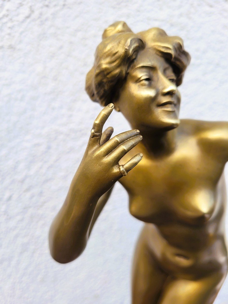 P Philippe, Femme nue En Bronze, Art Déco, XXème Siècle-photo-5