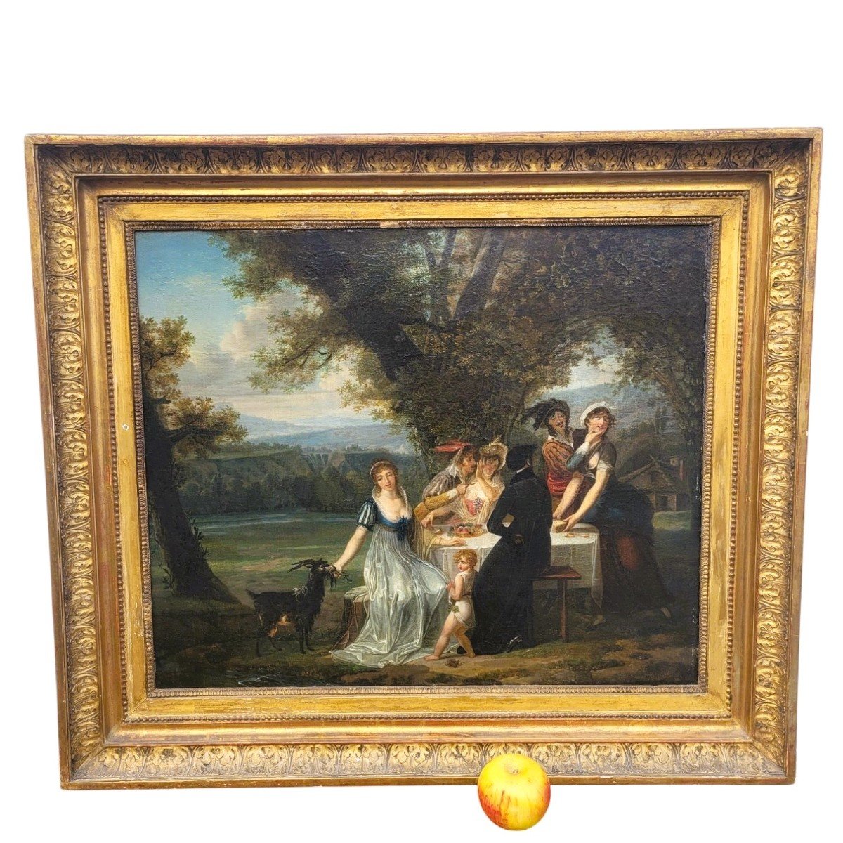 Country Picnic, Framed Hst, Early 19th Century-photo-4