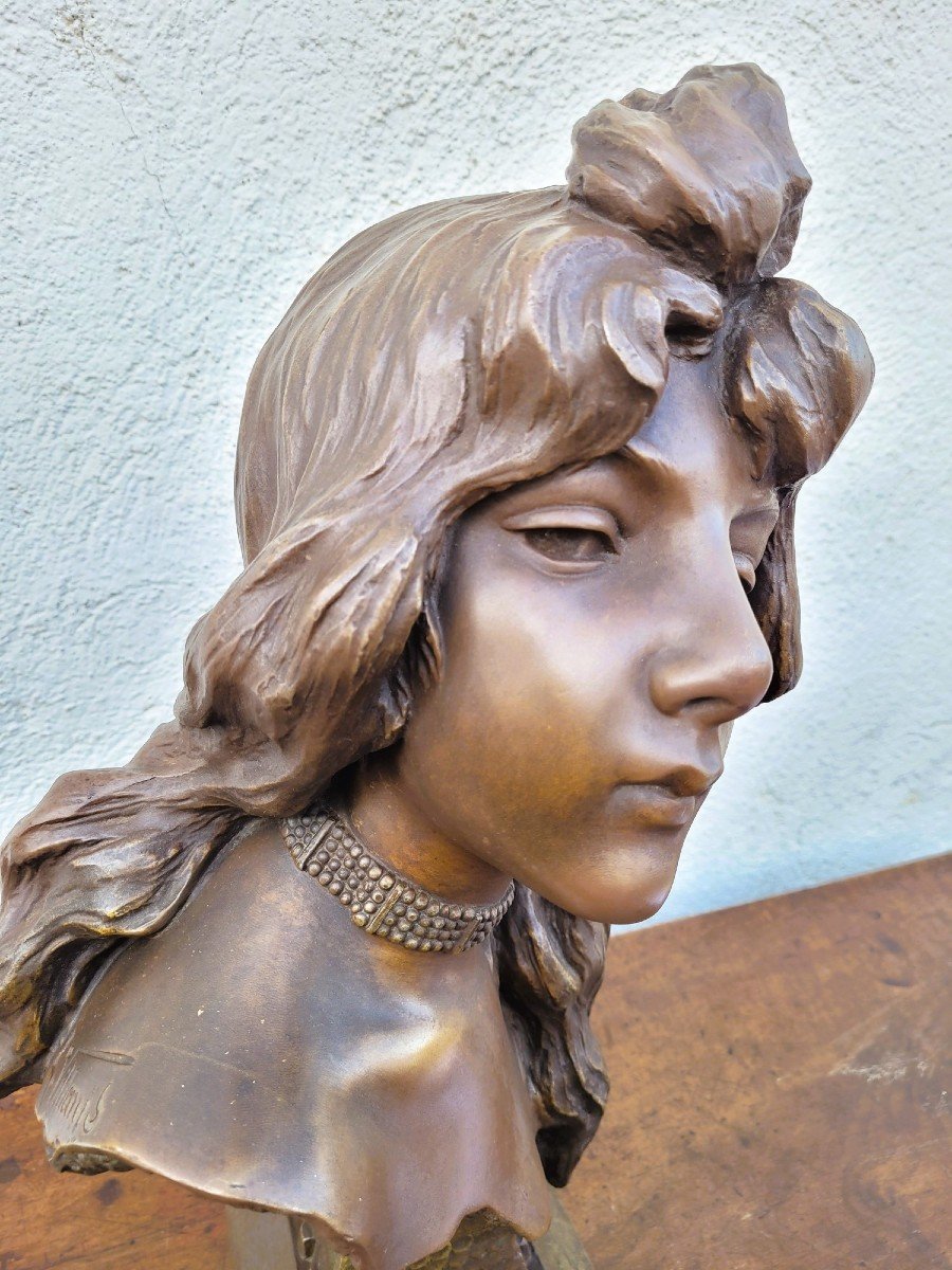 E Villanis, Chatelaine, Sculpture Signée, XIXème Siècle-photo-1