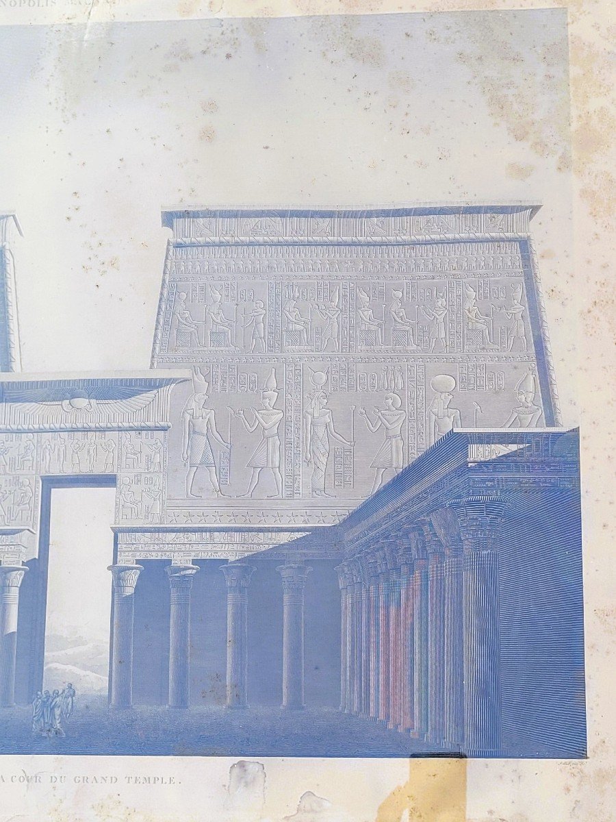 Temple Of Edfu, Framed Engraving 19th Century-photo-4