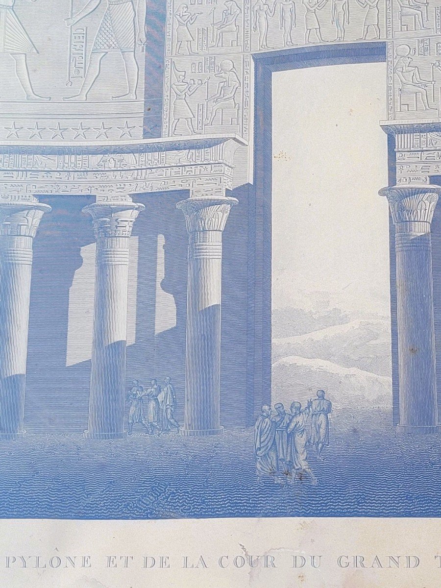 Temple Of Edfu, Framed Engraving 19th Century-photo-7