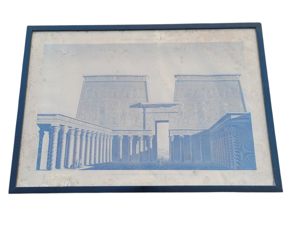 Temple Of Edfu, Framed Engraving 19th Century