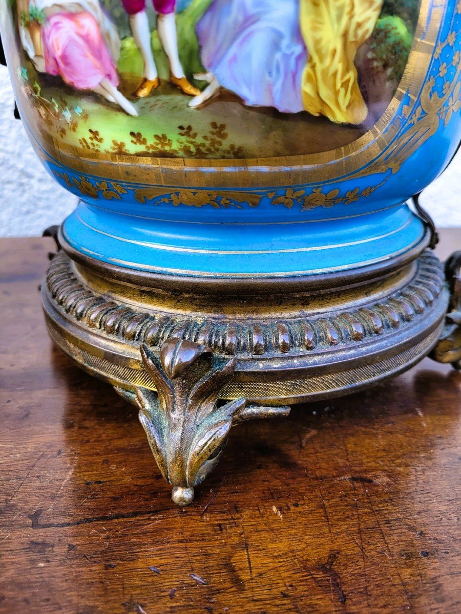 Sèvres, Pair Of Porcelain Planters, 19th Century-photo-2