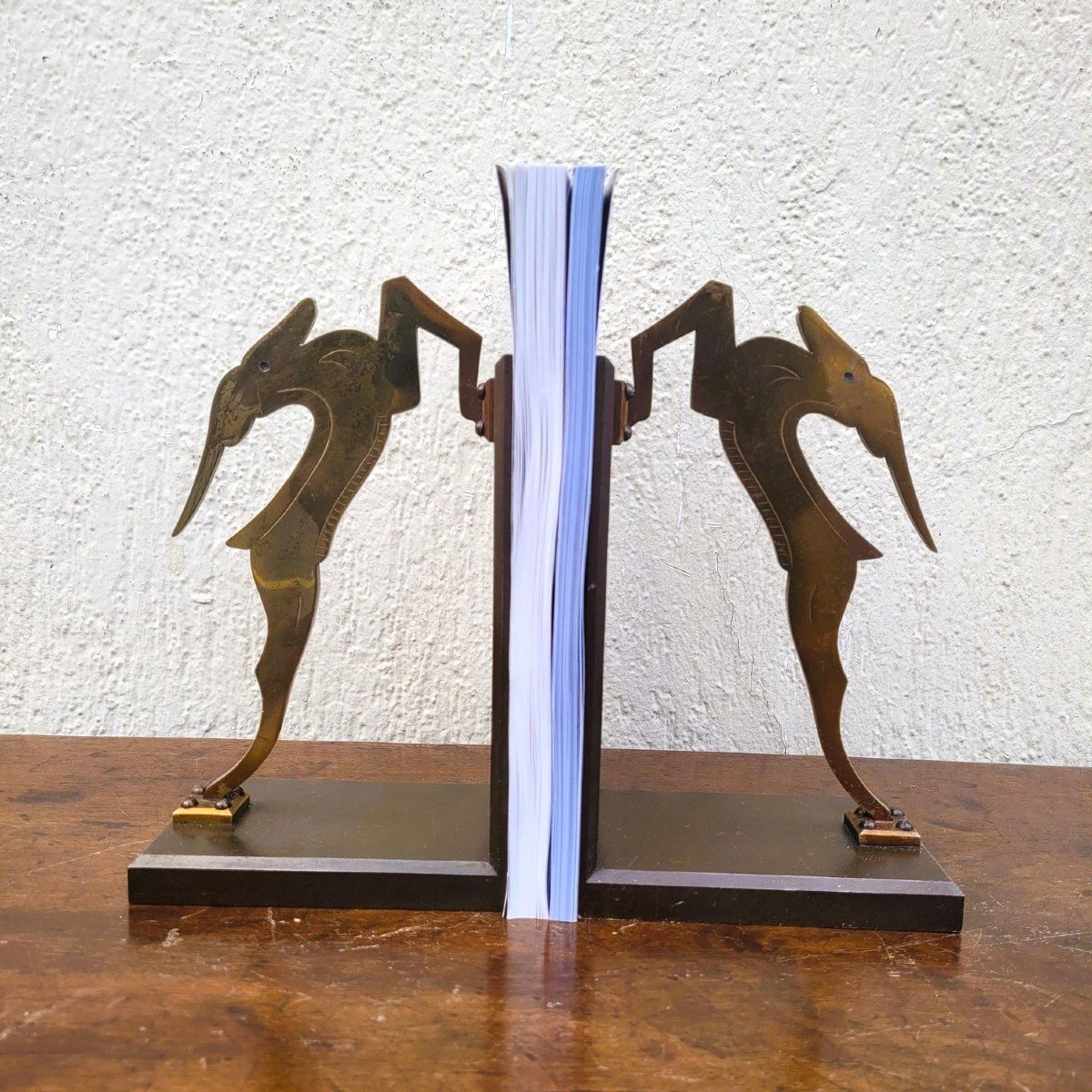 Pair Of Antelope Bookends, Bronze, 20th Century-photo-8