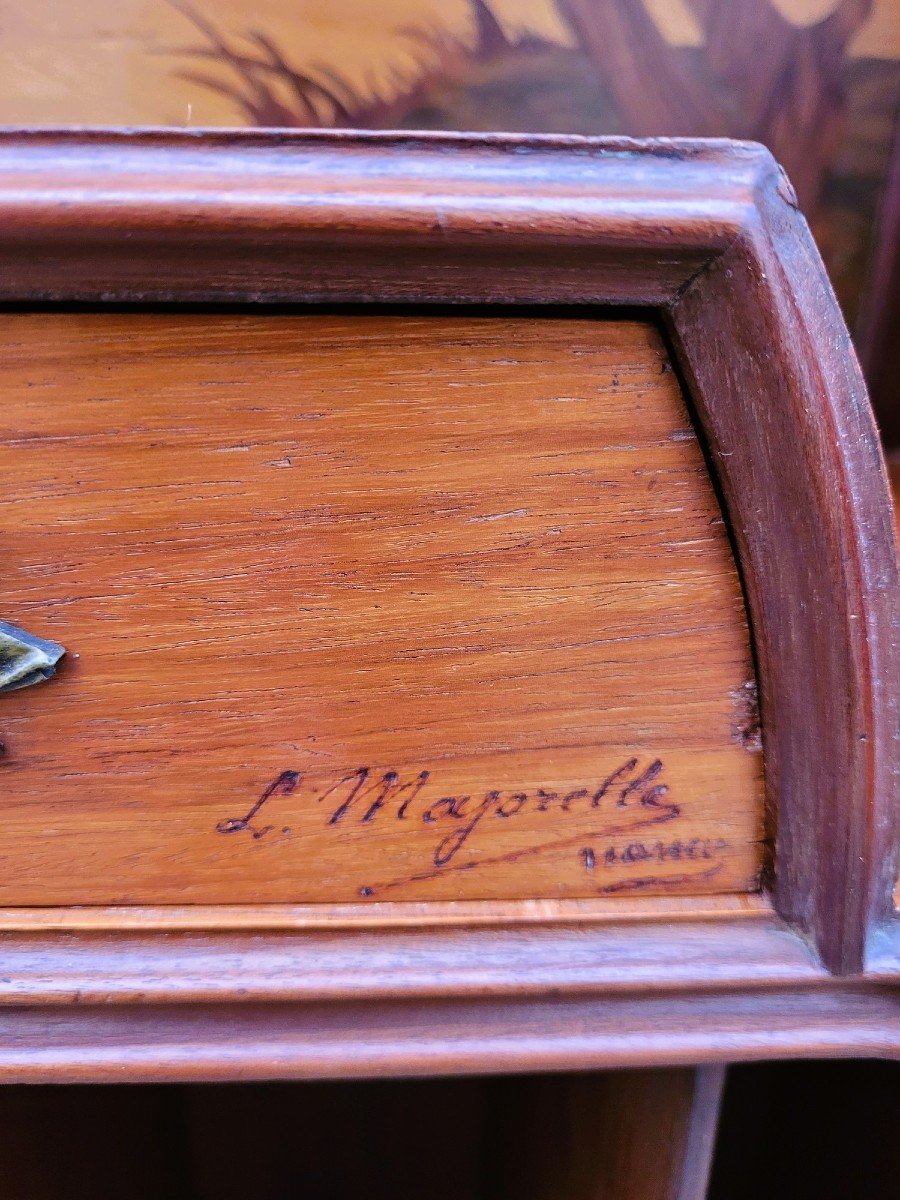 Majorelle, Meuble à Musique En Marqueterie, Art Nouveau, Fin XIXème Siècle-photo-2