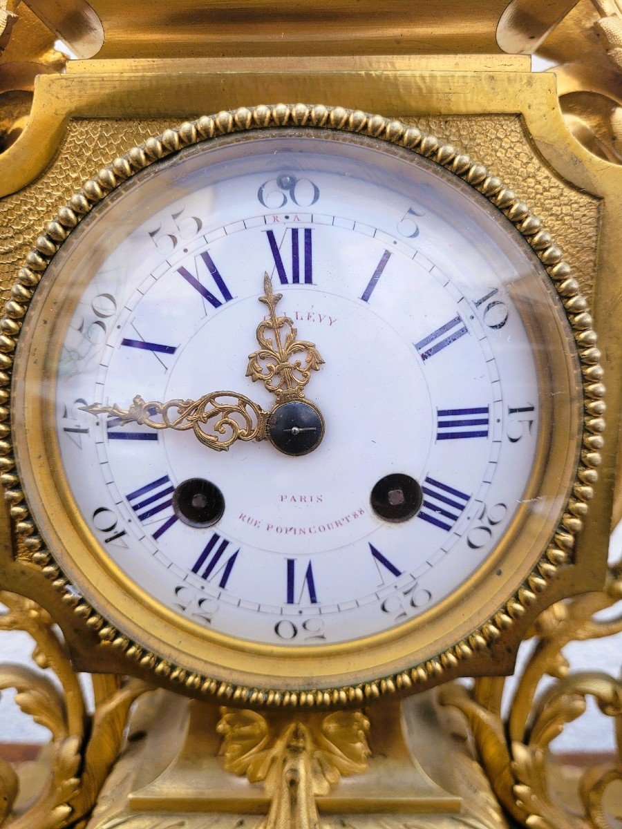 Gilt Bronze Clock, Napoleon III, 19th Century-photo-3