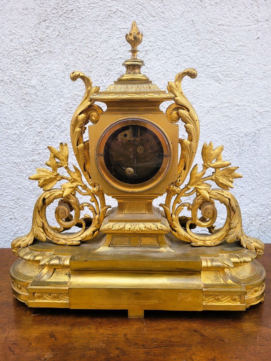 Pendule En Bronze Doré, Napoléon III, XIXème Siècle-photo-5