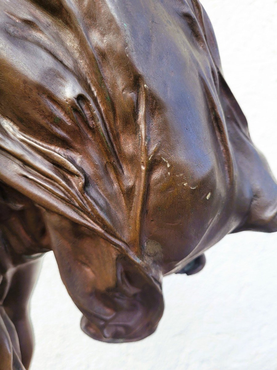 E Marioton, Danseuse Pompéienne, Bronze Signé, Fin XIXème Début XXème Siècle-photo-7