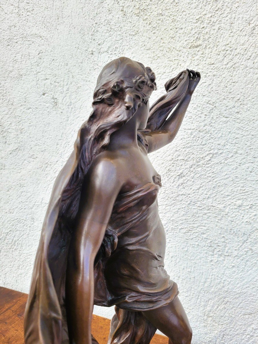 E Marioton, Danseuse Pompéienne, Bronze Signé, Fin XIXème Début XXème Siècle-photo-8