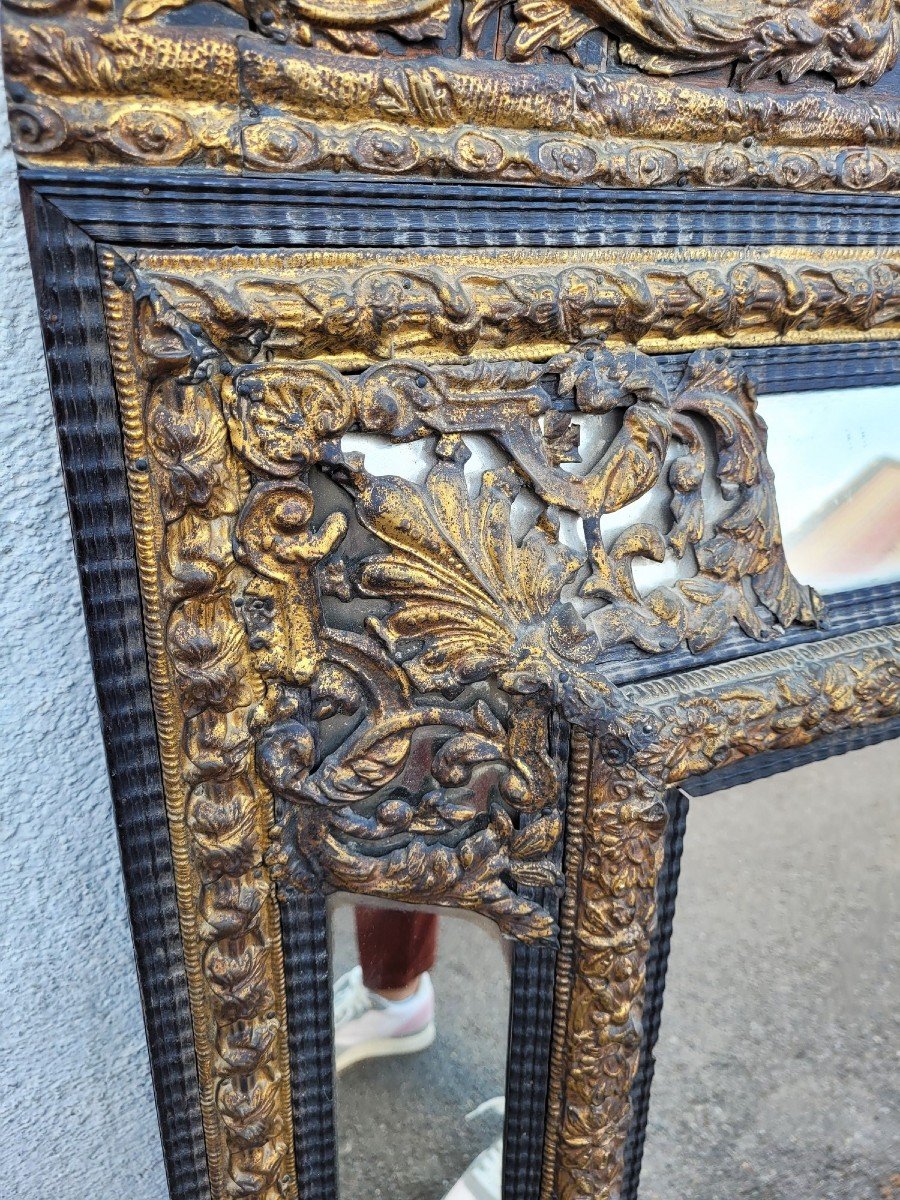 Large Louis XIV Style Mirror With Glazing Beads, 136 X 86cm, 19th Century-photo-1