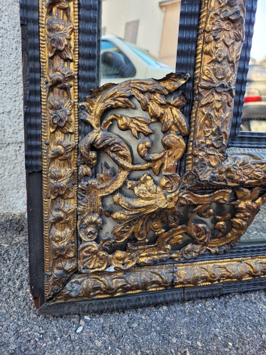 Large Louis XIV Style Mirror With Glazing Beads, 136 X 86cm, 19th Century-photo-5