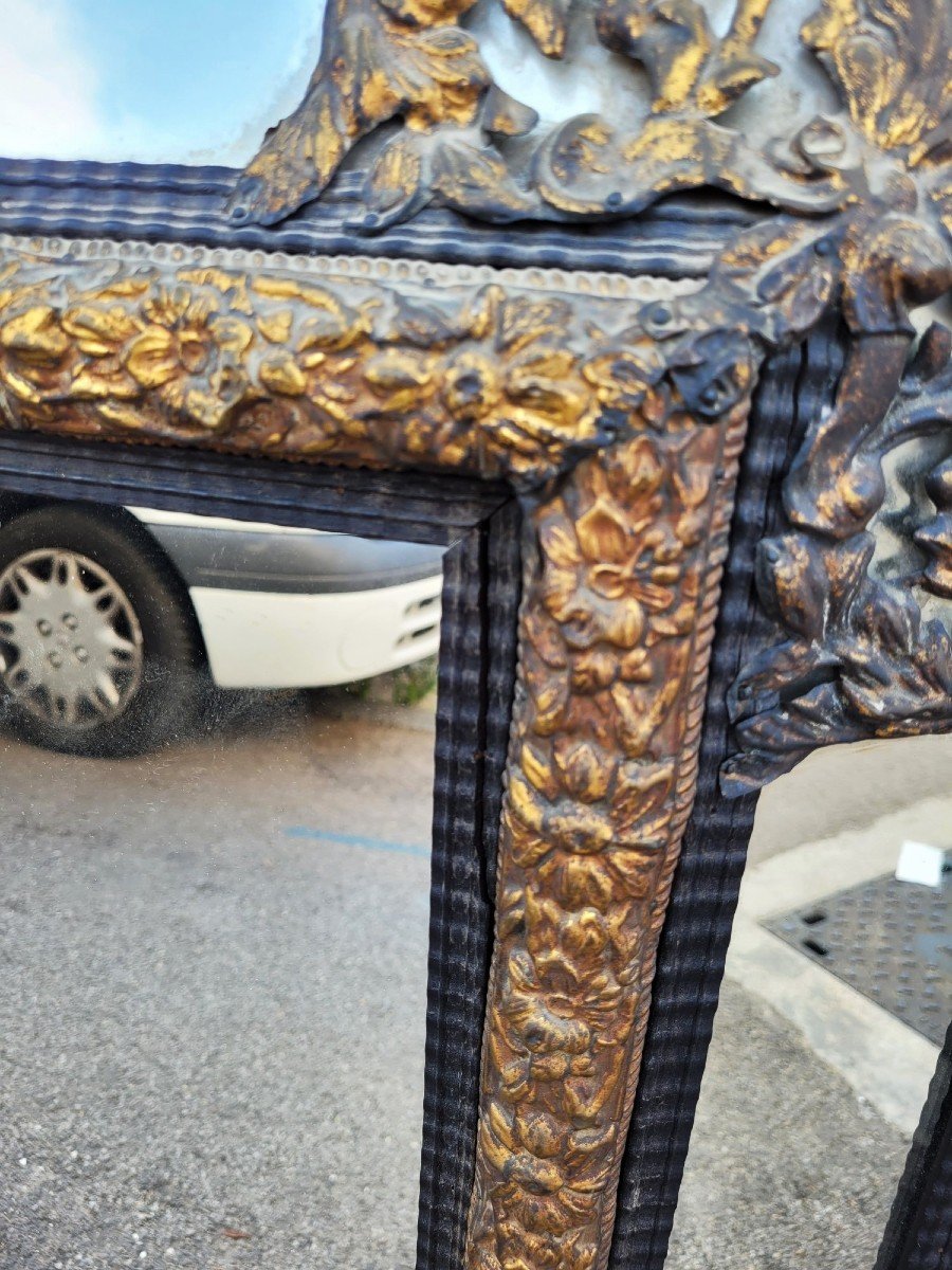 Large Louis XIV Style Mirror With Glazing Beads, 136 X 86cm, 19th Century-photo-6