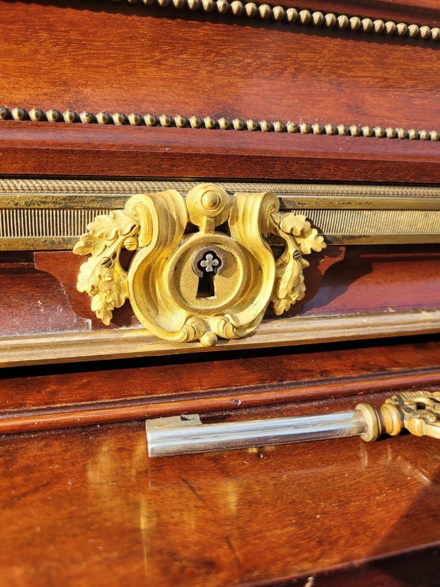 Attributed To H Dasson, Mahogany Cylinder Desk, 19th Century-photo-2