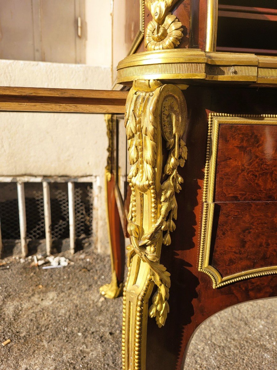 Attributed To H Dasson, Mahogany Cylinder Desk, 19th Century-photo-7