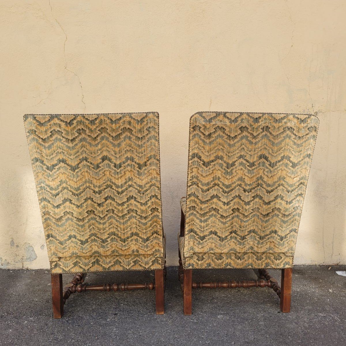 2 Louis XIII Period Armchairs With Tapestry -photo-7