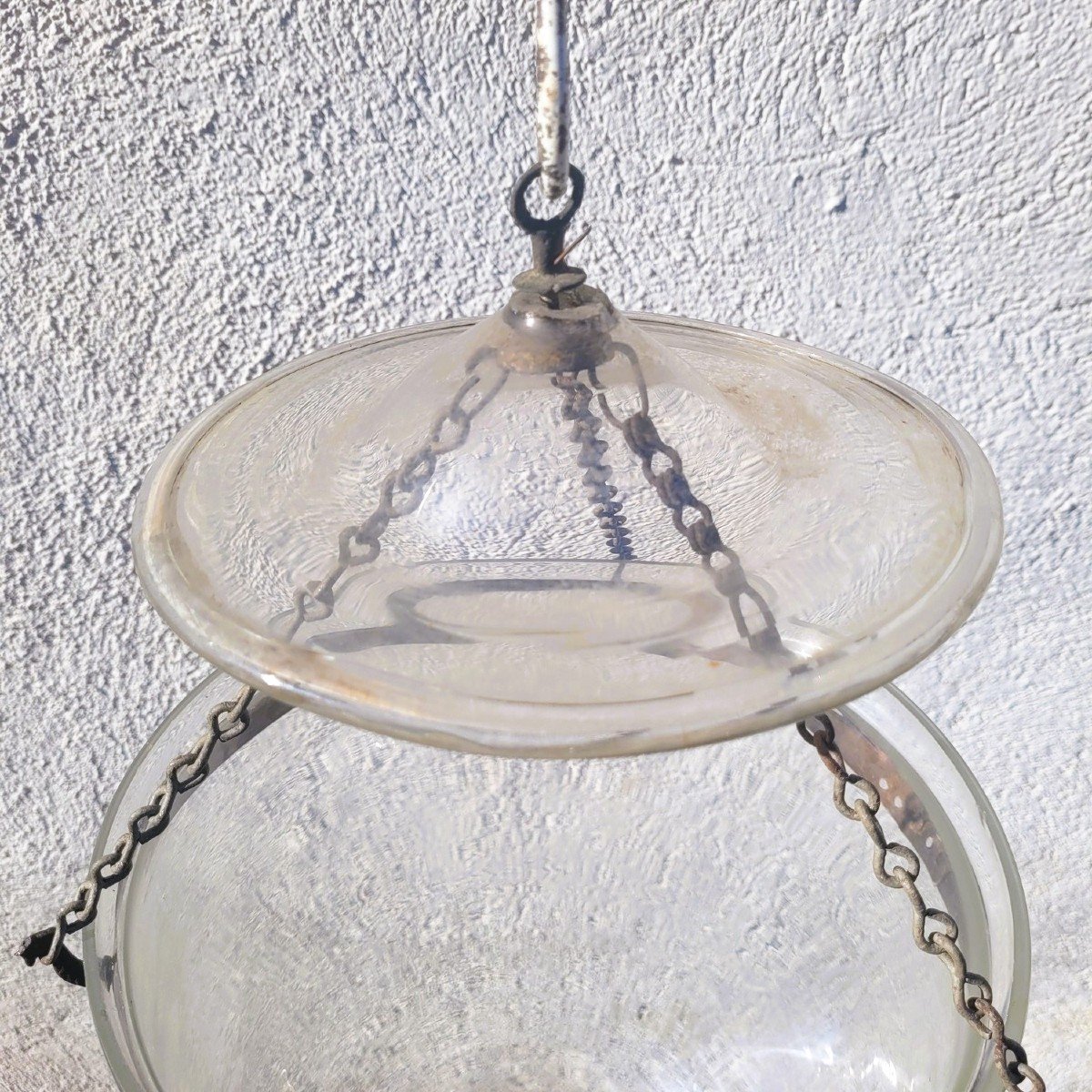 Lanterne Cloche En Verre, XIXème Siecle-photo-4