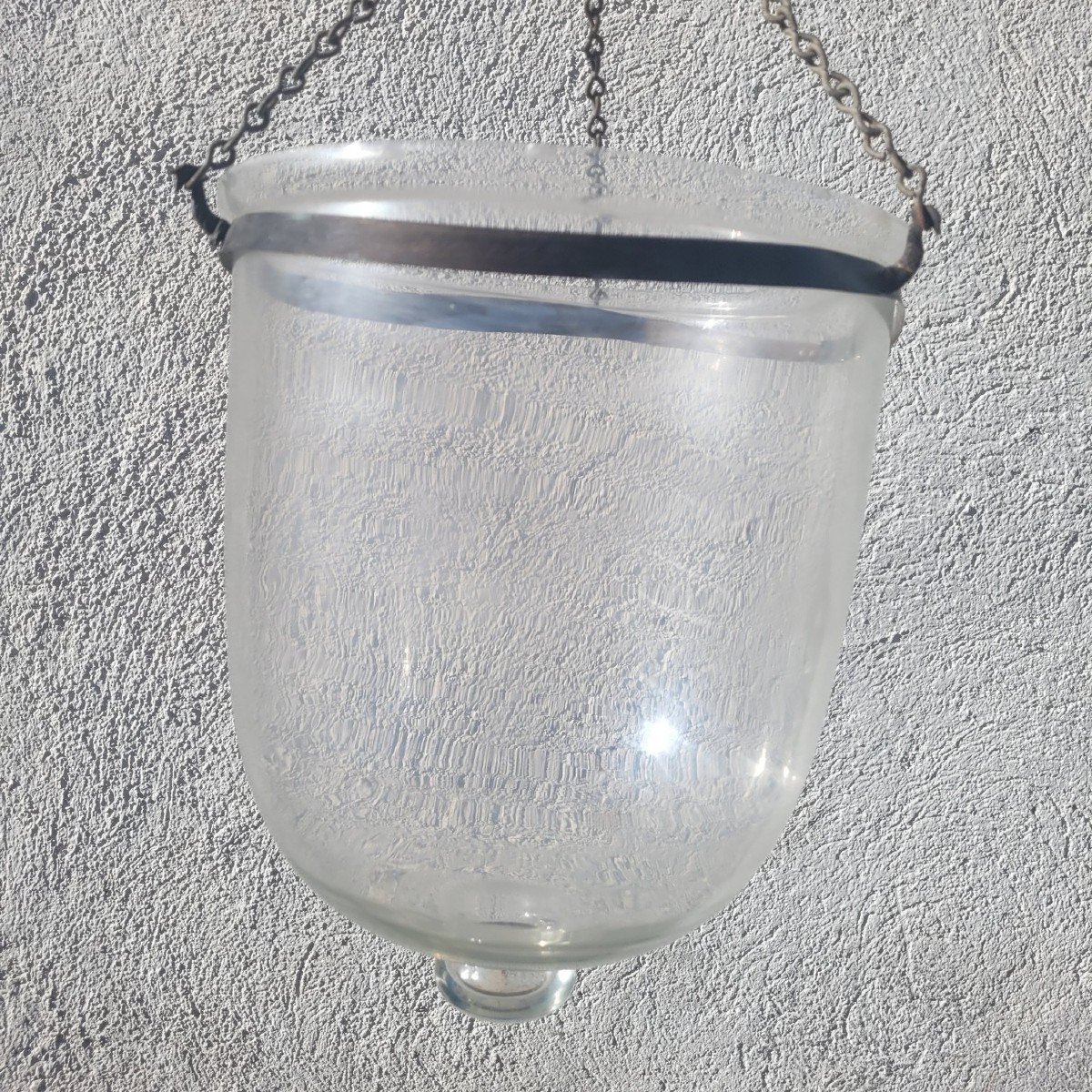 Lanterne Cloche En Verre, XIXème Siecle-photo-1