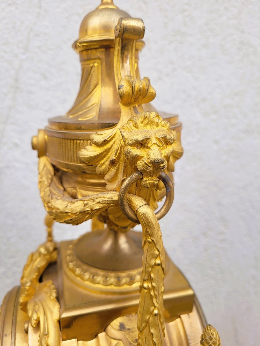 Gilt Bronze Fireplace Set, Napoleon III, 19th Century-photo-4