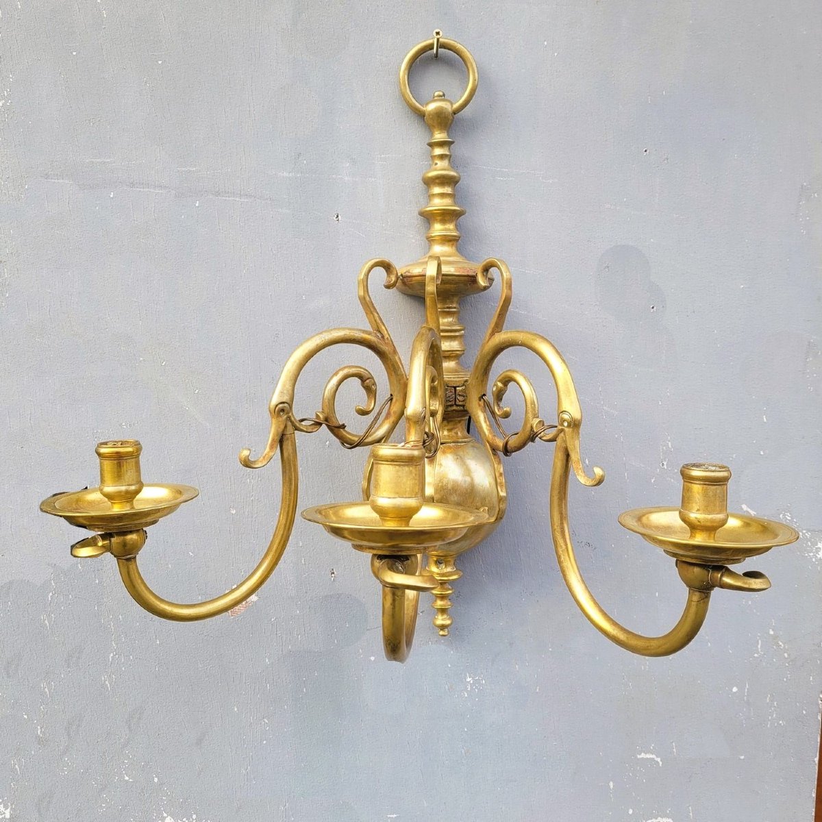 Pair Of "dutch" Bronze Wall Lights, 19th Century-photo-3