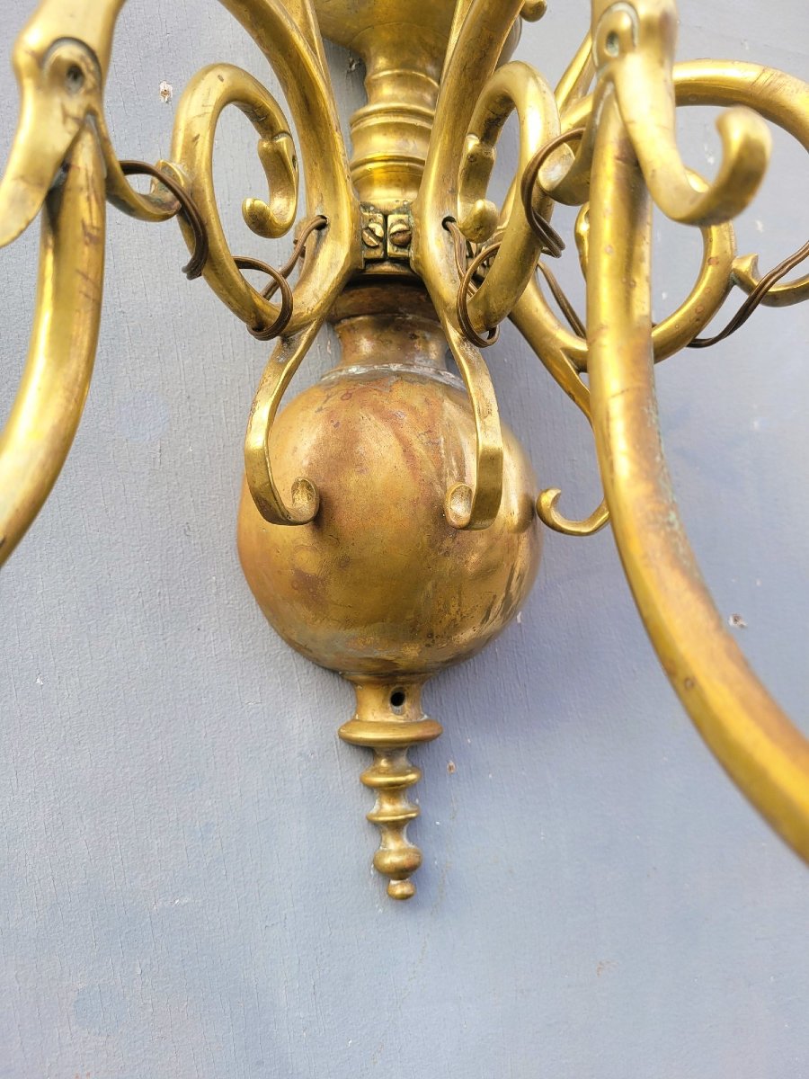 Pair Of "dutch" Bronze Wall Lights, 19th Century-photo-4