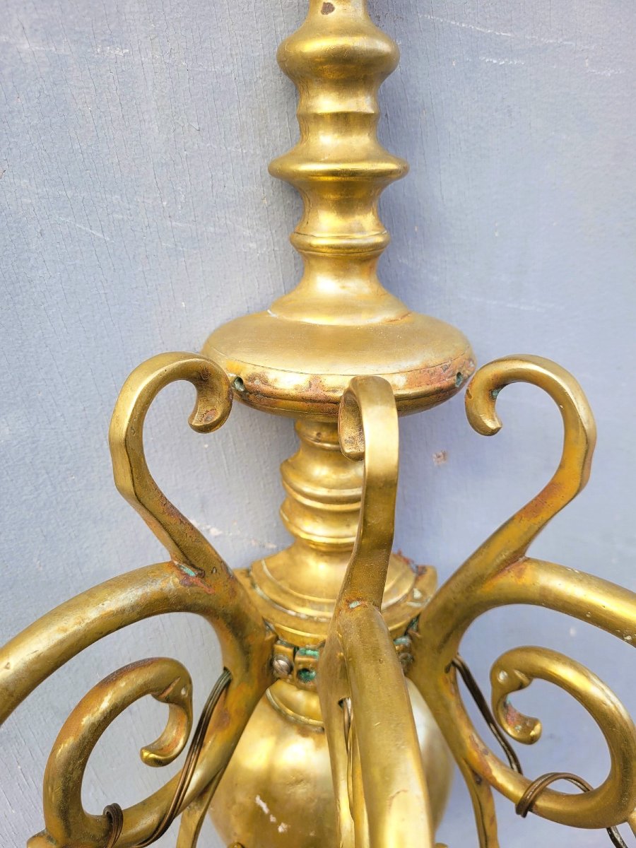 Pair Of "dutch" Bronze Wall Lights, 19th Century-photo-6