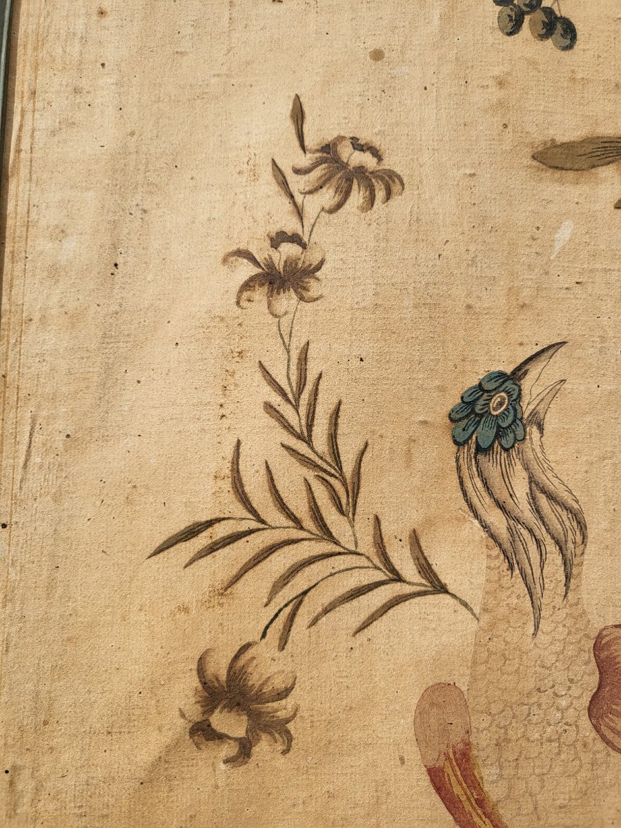 Wallpaper With Birds, Torino Or China, 18th/19th Century-photo-4