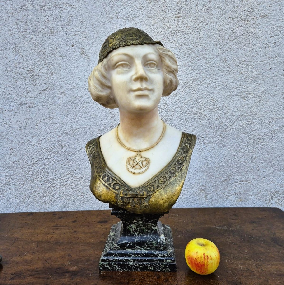 Charny, Buste De Femme Orientale En Marbre, Fin XIXème Début XXème Siècle-photo-4