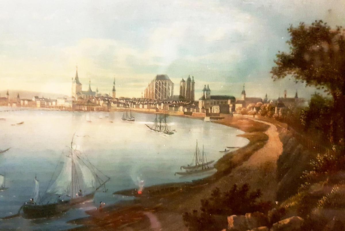 Pairs Of Watercolors, Views Of Cologne And Biebrich Castle, XIXth Century-photo-3