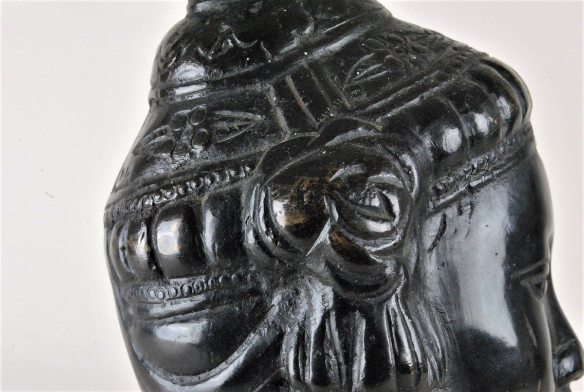 Hanoi School, Woman's Head, Bronze XXth Century-photo-4