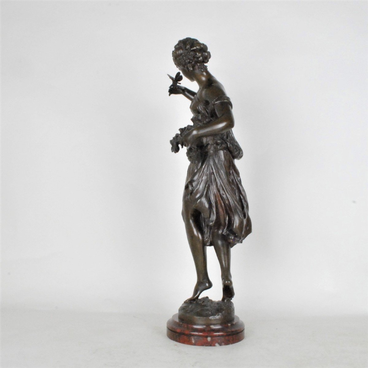 Math Moreau, Summer, Bronze Signed XIXth Century-photo-4