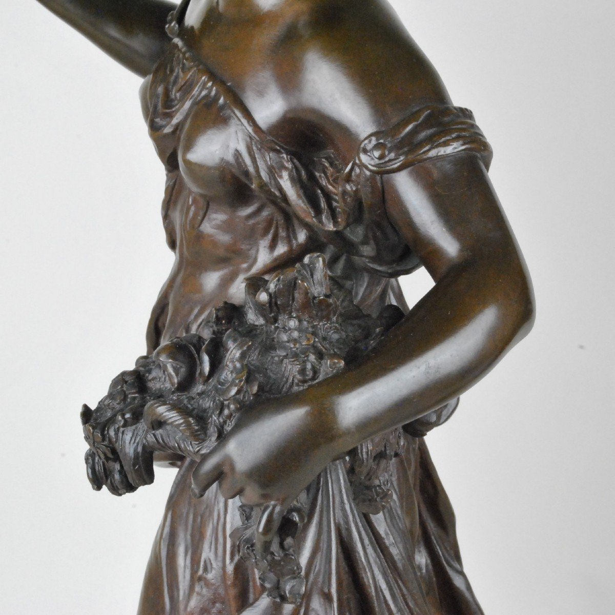 Math Moreau, Summer, Bronze Signed XIXth Century-photo-3