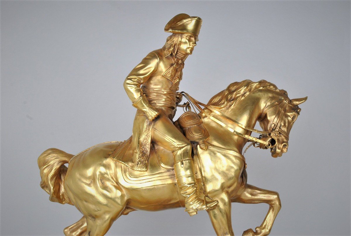 A Vannetti, Bonaparte On Horseback, Signed Gilt Bronze, Early 20th Century-photo-3