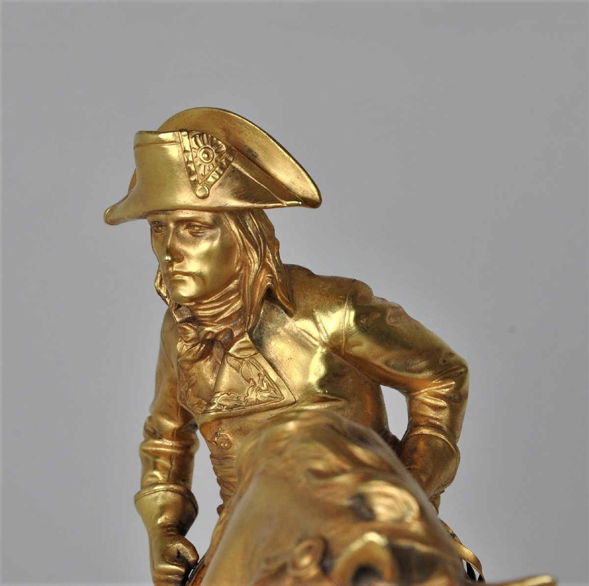 A Vannetti, Bonaparte On Horseback, Signed Gilt Bronze, Early 20th Century-photo-1