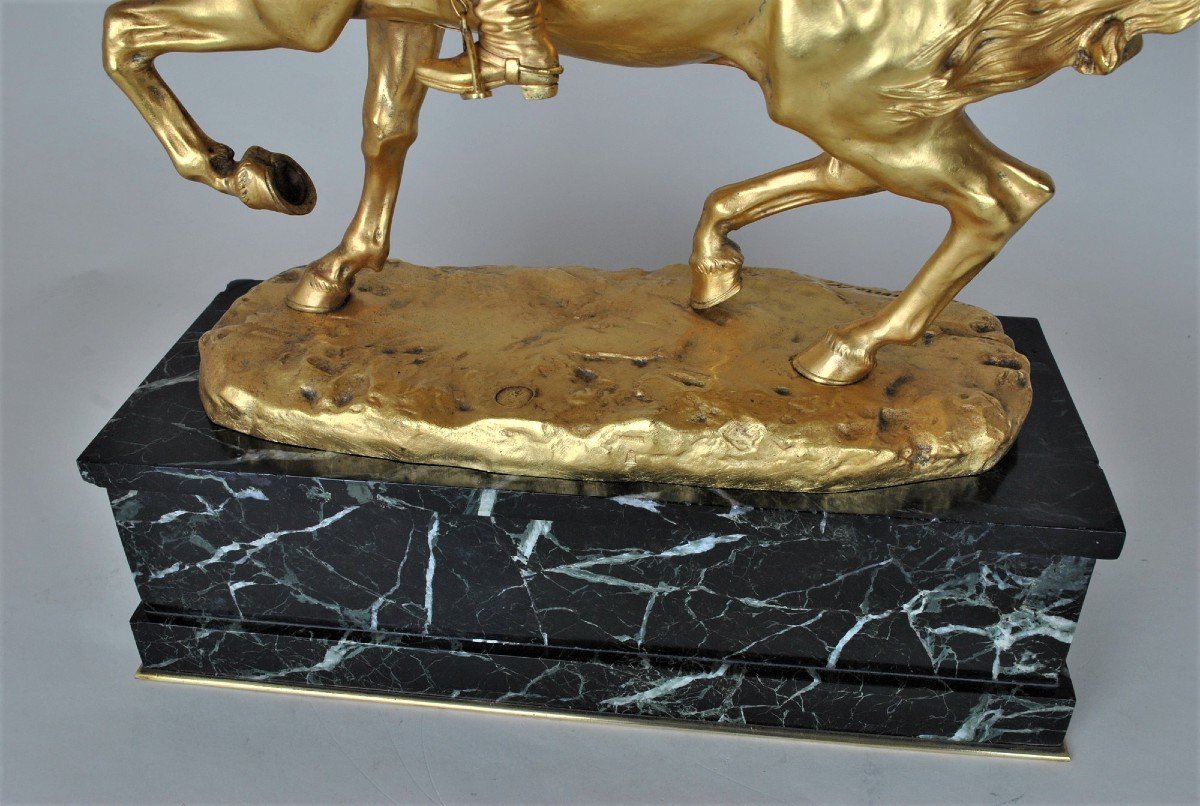 A Vannetti, Bonaparte On Horseback, Signed Gilt Bronze, Early 20th Century-photo-5