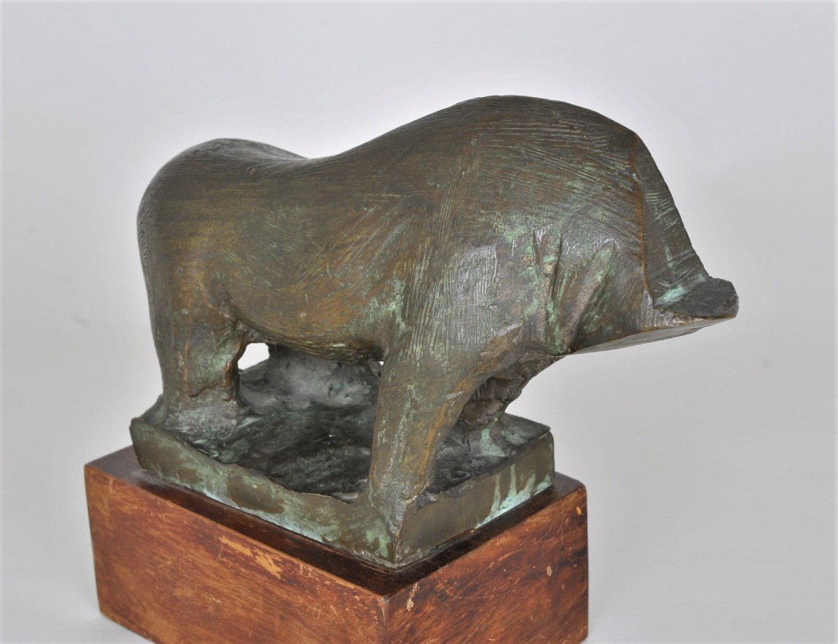 Animal Sans Tête, Sculpture En Bronze, Années 50/60-photo-2