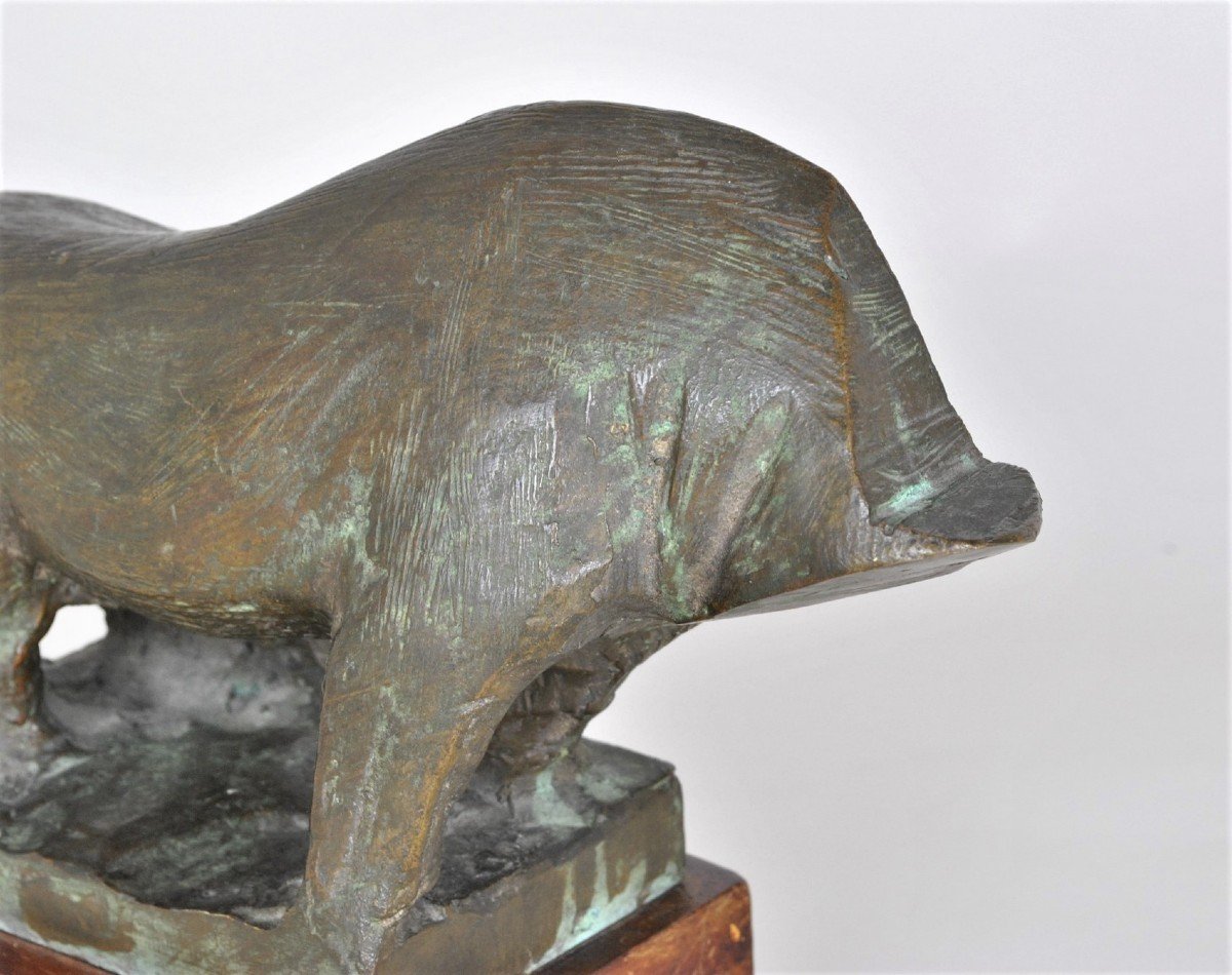 Animal Sans Tête, Sculpture En Bronze, Années 50/60-photo-3