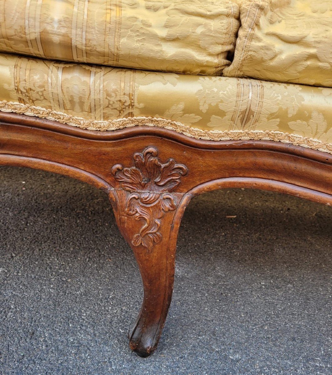 *promotion d'été *large Walnut Sofa, Louis XV Period, 18th Century-photo-4