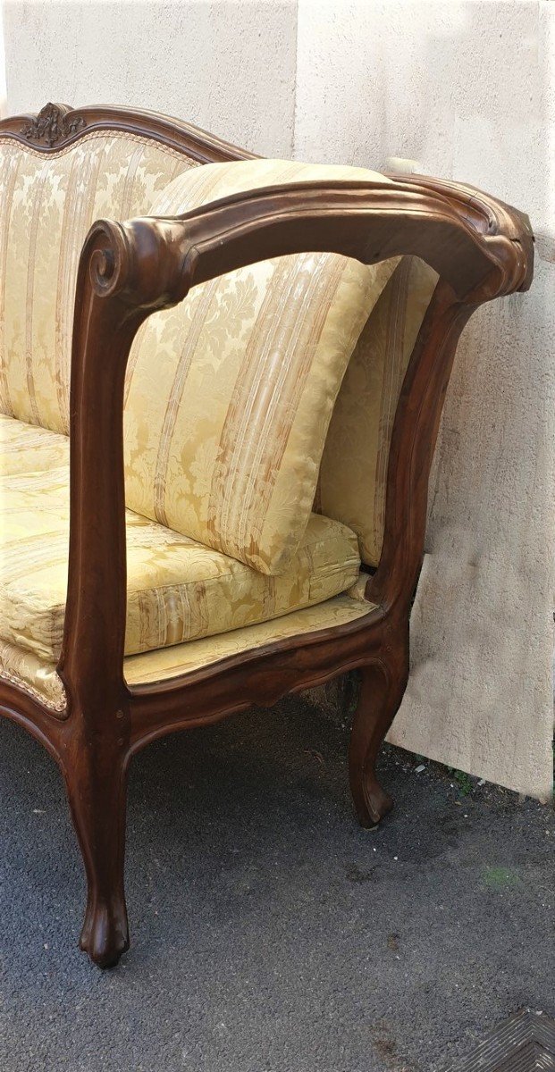 *promotion d'été *large Walnut Sofa, Louis XV Period, 18th Century-photo-2