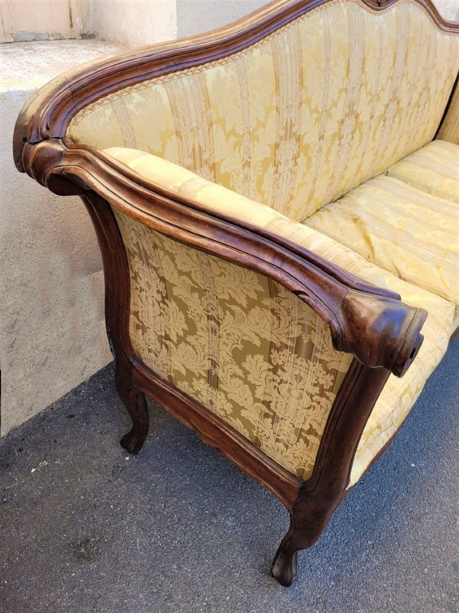 *promotion d'été *large Walnut Sofa, Louis XV Period, 18th Century-photo-8