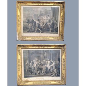 Pair Of Framed Neoclassical Engravings, Late Eighteenth Century Early Nineteenth Century