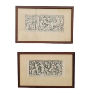 Bacchanal - Abduction Of Amphitrite, Framed Engravings, 18th Century