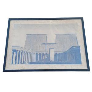 Temple Of Edfu, Framed Engraving 19th Century