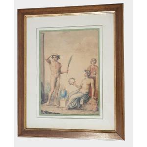 After A Appiani, Watercolor Drawing, Mythological Scene, Late 18th/early 19th Century