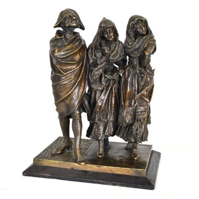 Group Of Elegant Characters In Bronze, A Pandiani, XIXth Century