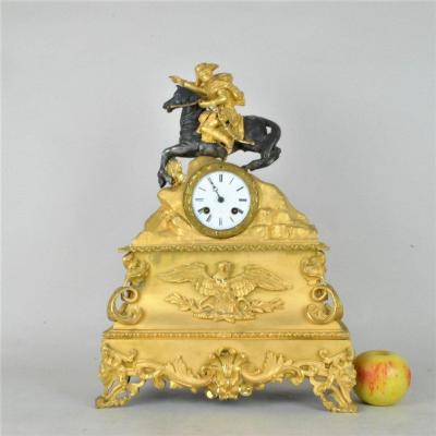 Napoleon Crossing The Alps, Gilt Bronze Clock, 19th Century