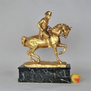 A Vannetti, Bonaparte On Horseback, Signed Gilt Bronze, Early 20th Century