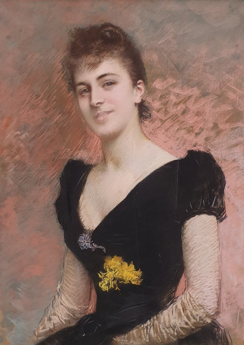 Grand portrait De Femme - école Française Vers 1890